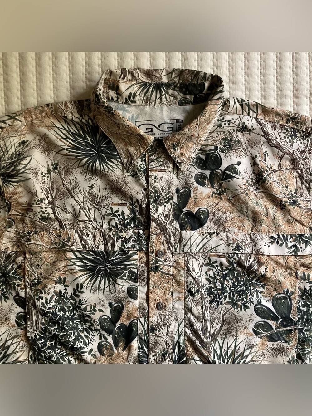 Game Guard Short Sleeve Desert Camo Shirt Men’s XL Hunting Breathable Outdoors